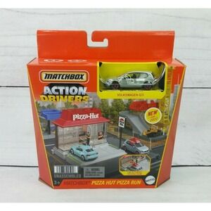 Pizza Hut Pizza Run Matchbox Playset Volkswagen GTI Car Action Drivers Brand New
